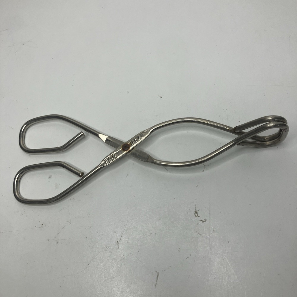 Ekco U.S.A. 8 Inch Steel Metal Scissor Style Hotdog Kitchen Tongs